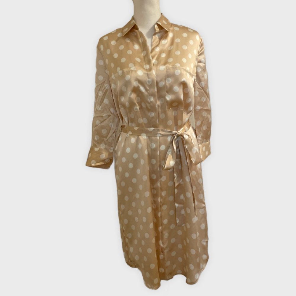 NWT L'Agence Shirt Polka Dot Dress, Sz S